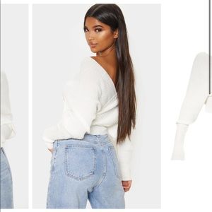 Wrapped off the shoulder sweater